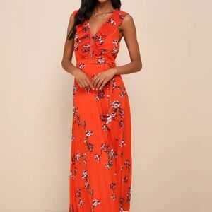 Floral Red Maxi Dress